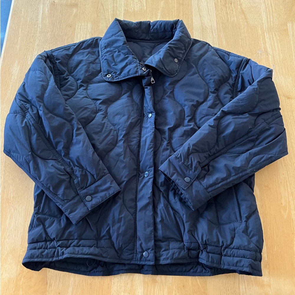 BENSIMON Women's Quilted Down Jacket Size M in Blue